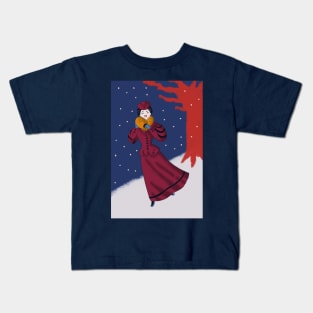 Vintage Inspired Victorian Winter fashion Kids T-Shirt